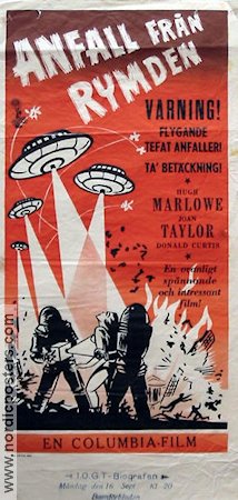 Earth vs the Flying Saucers 1956 movie poster Hugh Marlowe Joan Taylor Spaceships