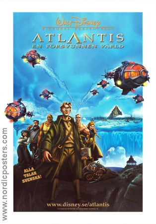 Atlantis: The Lost Empire 2001 movie poster Michael J Fox Gary Trousdale Animation