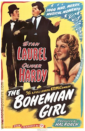 The Bohemian Girl 1936 movie poster Helan och Halvan Laurel and Hardy Thelma Todd James W Horne