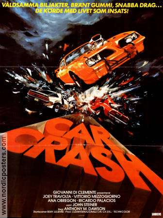 Car Crash 1982 movie poster Joey Travolta Vittorio Mezzogiorno Ana Obregon Antonio Margheriti Cars and racing
