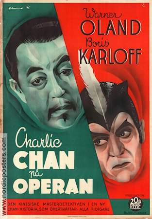 Charlie Chan at the Opera 1937 movie poster Warner Oland Boris Karloff Charlie Chan Eric Rohman art