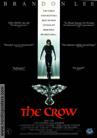 The Crow 1994 movie poster Brandon Lee Michael Wincott Rochelle Davis Alex Proyas From comics Cult movies