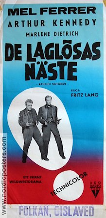 Rancho Notorious 1952 movie poster Mel Ferrer Fritz Lang