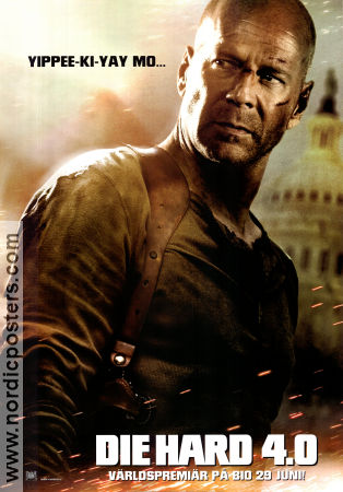 Live Free or Die Hard 2007 movie poster Bruce Willis Justin Long Timothy Olyphant Len Wiseman