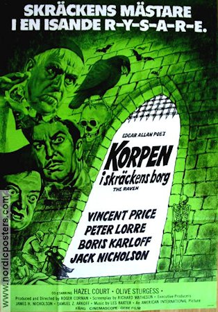 The Raven 1963 movie poster Boris Karloff Vincent Price Jack Nicholson Roger Corman