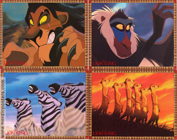 The Lion King 1994 lobby card set Matthew Broderick Roger Allers Animation Cats