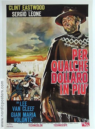 For a Few Dollars More 1966 movie poster Clint Eastwood Lee Van Cleef Gian Maria Volonté Sergio Leone