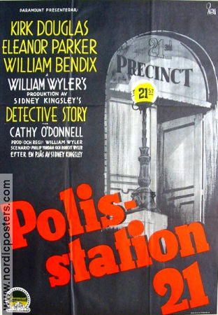 Detective Story 1951 movie poster Kirk Douglas Eleanor Parker William Bendix William Wyler Police and thieves Film Noir