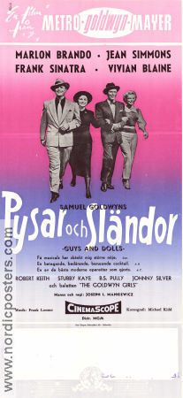 Guys and Dolls 1956 movie poster Marlon Brando Jean Simmons Frank Sinatra Joseph L Mankiewicz Musicals