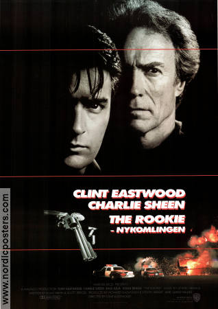 The Rookie 1990 movie poster Charlie Sheen Raul Julia Sonia Braga Clint Eastwood Police and thieves