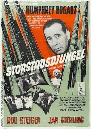 The Harder They Fall 1956 movie poster Humphrey Bogart Rod Steiger