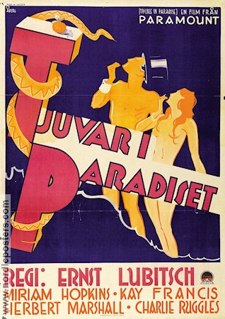 Trouble in Paradise 1933 movie poster Miriam Hopkins Ernst Lubitsch