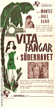 White Savage 1943 movie poster Maria Montez Jon Hall Sabu Arthur Lubin Beach