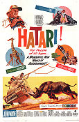 Hatari 1962 movie poster John Wayne Elsa Martinelli Howard Hawks