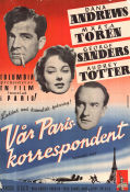 Assignment Paris 1952 movie poster Dana Andrews Märta Torén George Sanders Robert Parrish