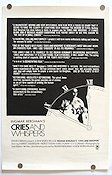 Cries and Whispers (1972) Movie poster USA Ingmar Bergman/Harriet Andersson/Karin Sylwan/Liv Ullmann/Ingrid Thulin