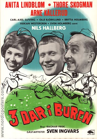 3 dar i buren Poster 70x100cm NM original