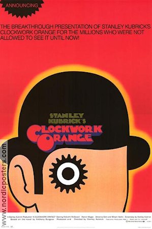 A Clockwork Orange (1971) Movie poster reproduction B Stanley Kubrick/Malcolm McDowell/Anthony Burgess