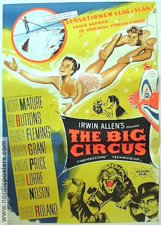 The Big Circus (1959) Movie poster 70x100cm Victor Mature/Peter Lorre