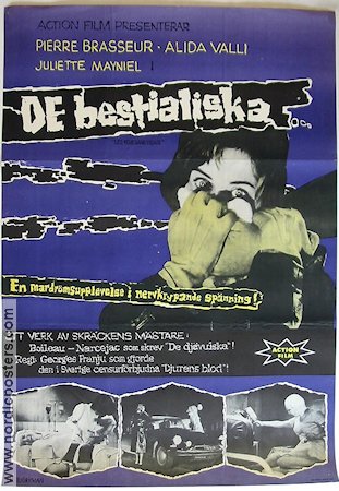 Les Yeux Sans Visage (1961) Movie poster 70x100cm Pierre Brasseur/Alida Valli