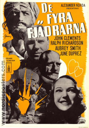 The Four Feathers (1939) Movie poster 70x100cm John Clements/Zoltan Korda