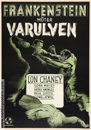 Frankenstein Meets the Wolf Man Poster 70x100cm FN original