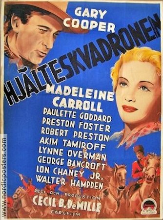 North West Mounted Police (1941) Movie poster 70x100cm B Gary Cooper/Madeleine Carroll/Cecil B DeMille