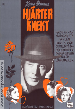 Hj�rter knekt (1950) Movie poster 70x100cm Hasse Ekman/Margareta Fahl�n/Gertrud Fridh/Sandrews