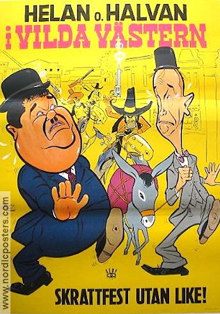 I vilda v�stern (1970) Movie poster 70x100cm Laurel and Hardy/Helan och Halvan/Oliver Hardy/Stan Laurel