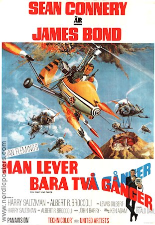 You Only Live Twice (1967) Movie poster 70x100cm Sean Connery/Akiko Wakabayashi