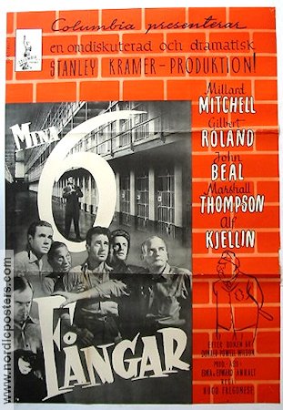 My 6 Convicts (1953) Movie poster 70x100cm Millard Mitchell/Alf Kjellin