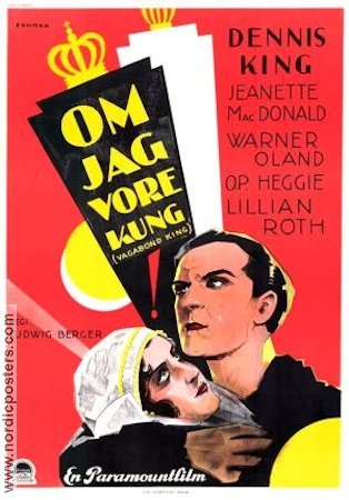 The Vagabond King (1930) Movie poster 70x100cm Dennis King/Jeanette MacDonald/Warner Oland