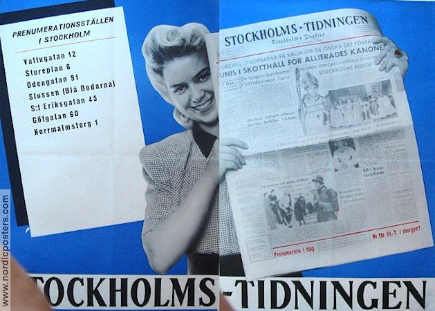 Stockholmstidningen (1942) Movie poster Newspapers