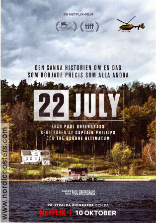 22 July 2018 movie poster Anders Danielsen Lie Jonas Strand Gravli Jon Öigarden Paul Greengrass Norway