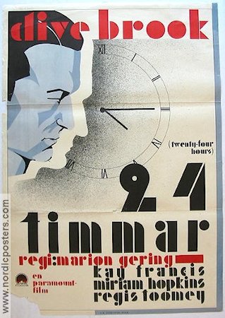 Twenty-four Hours 1932 movie poster Clive Brook Clocks