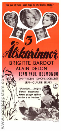 Amours celebres 1961 movie poster Jean-Paul Belmondo Philippe Noiret Dany Robin Brigitte Bardot Michel Boisrond