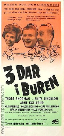 3 dar i buren 1963 poster Anita Lindblom Ragnar Frisk