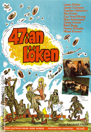 47:an Löken 1971 movie poster Janne Carlsson Lasse Kühler Tjadden Hellström Ragnar Frisk Poster artwork: Lennart Elworth From comics