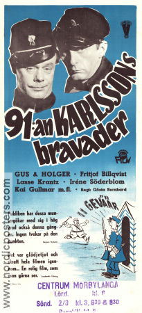 91:an Karlssons bravader 1951 poster Gus Dahlström Gösta Bernhard