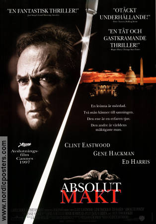 Absolute Power 1997 movie poster Gene Hackman Ed Harris Laura Linney Scott Glenn Clint Eastwood