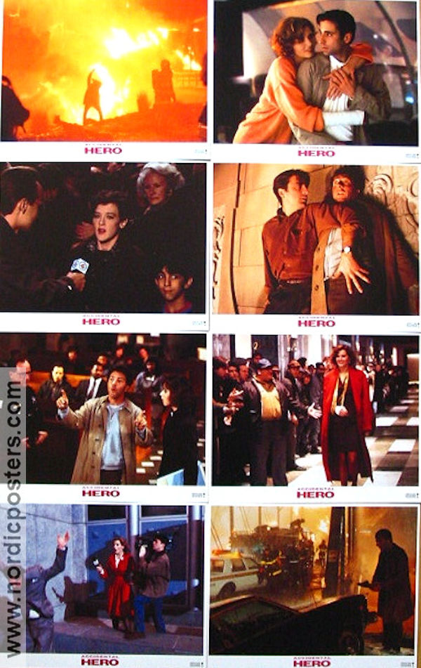 Accidental Hero 1992 lobby card set Dustin Hoffman Geena Davis