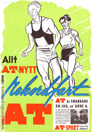 Aftontidningen AT sport 1944 poster Arne Andersson