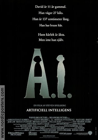 A.I. Artificial Intelligence 2001 poster Haley Joel Osment Steven Spielberg