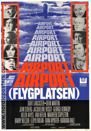 Airport 1970 movie poster Burt Lancaster Dean Martin George Seaton Writer: Arthur Hailey Planes Travel