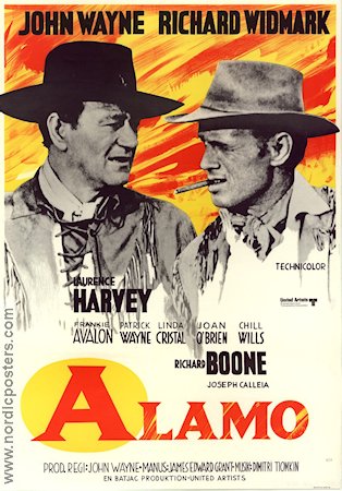 The Alamo 1960 movie poster John Wayne Richard Widmark
