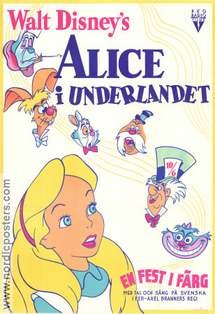 Alice in Wonderland 1951 movie poster Kathryn Beaumont Clyde Geronimi Animation