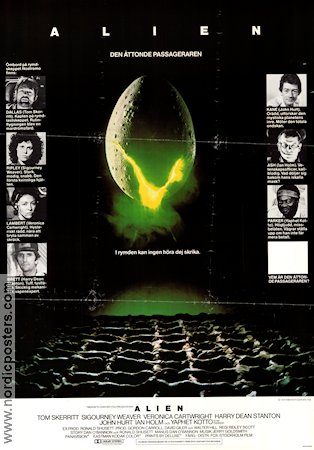 Alien 1979 movie poster Sigourney Weaver Tom Skerritt John Hurt Yaphet Kotto Veronica Cartwright Ridley Scott