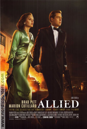 Allied 2016 movie poster Brad Pitt Marion Cotillard Jared Harris Robert Zemeckis