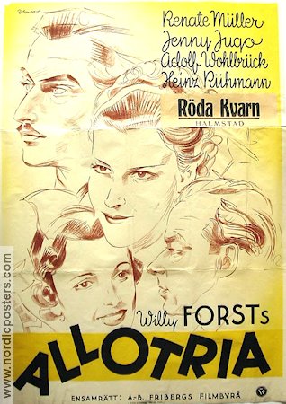 Allotria 1937 movie poster Renate Müller Jenny Jugo