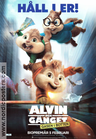 Alvin och Gänget Gasen i botten 2015 movie poster Jason Lee Justin Long Walt Becker